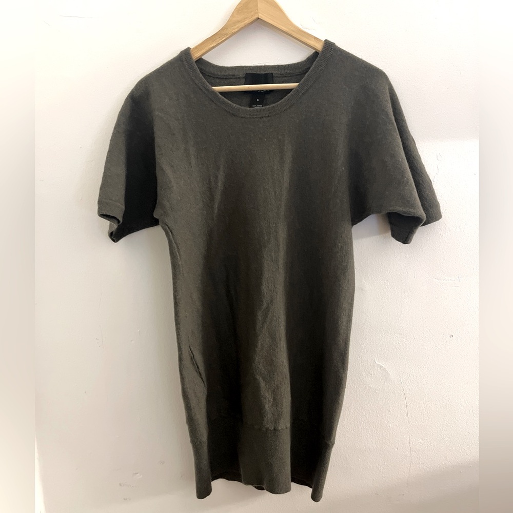 Sage green wool Cynthia Rowley dolman sleeve tunic